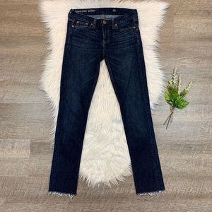 J.Crew Downtown Skinny Jeans Dark Wash Raw Edge